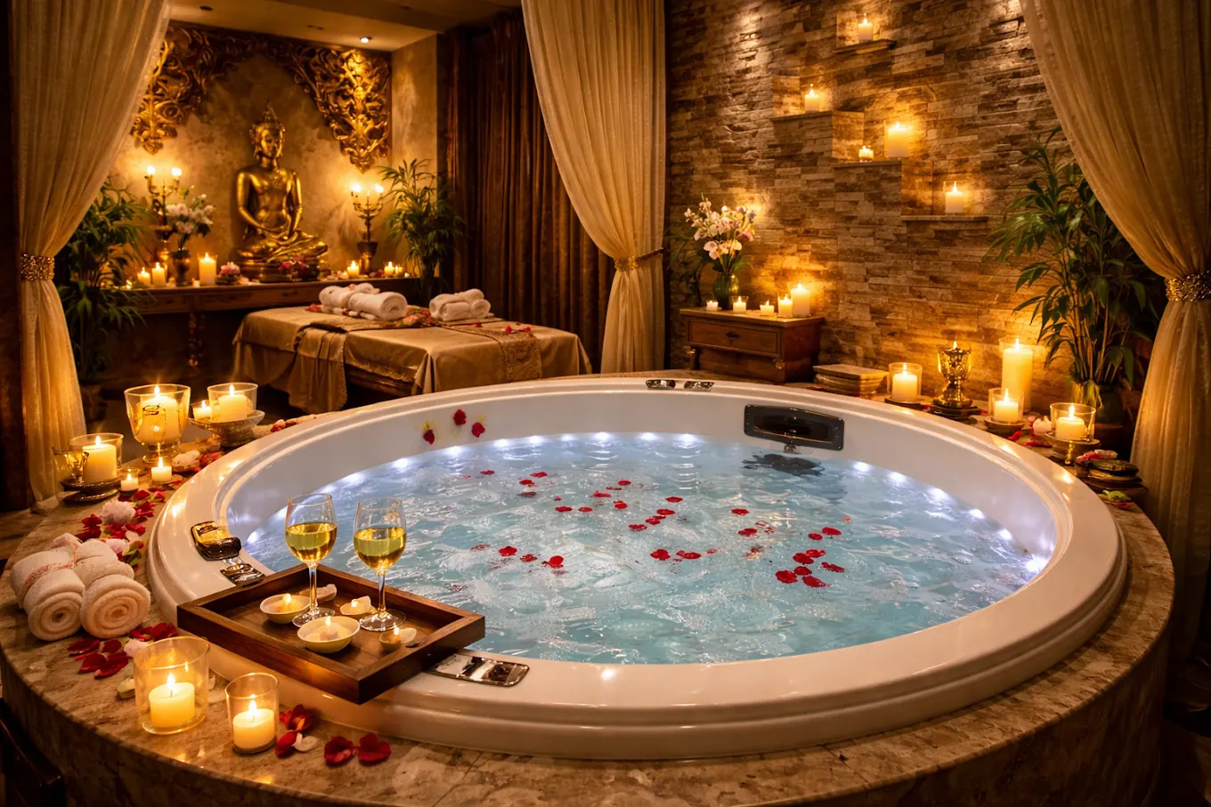 Candlelit jacuzzi suite